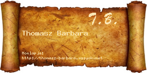 Thomasz Barbara névjegykártya